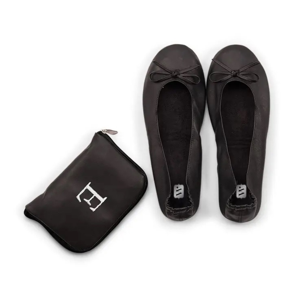 NEW Weddingstar Black ballet flats in pouch